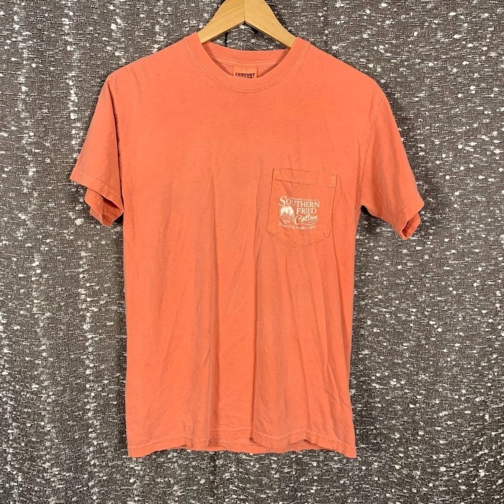 Southern Fried Cotton Flip Flops Pocket T-Shirt Beach Ocean Size Small